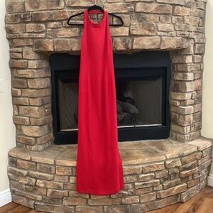 Reggio red gown with sequin detail with low back and criss cross straps.. 6
